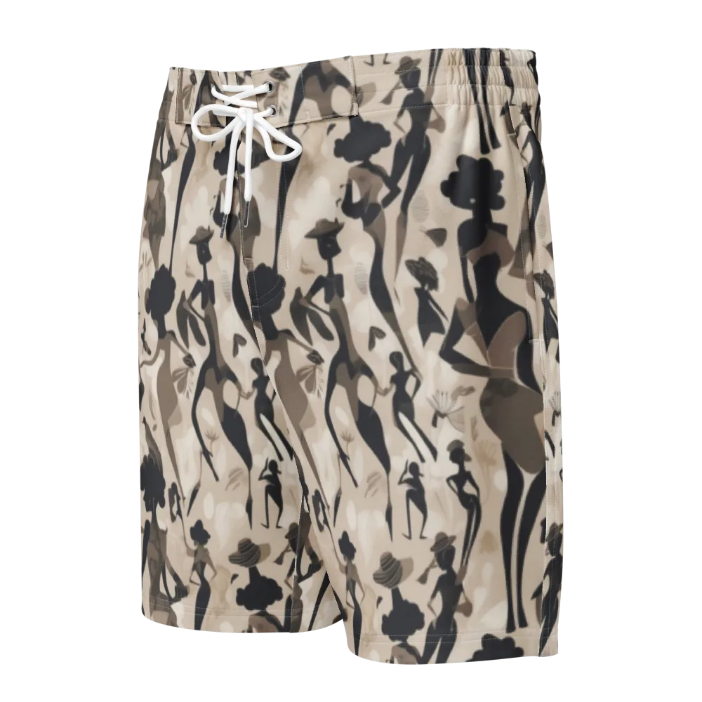 Café Silhouette on Men's Board Shorts — Front