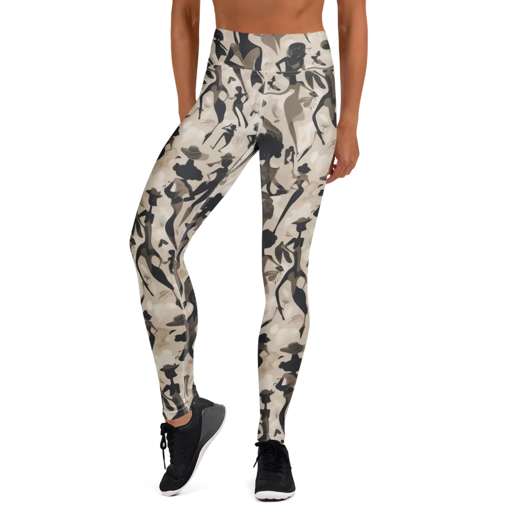 Café Silhouette on Yoga Leggings — Front