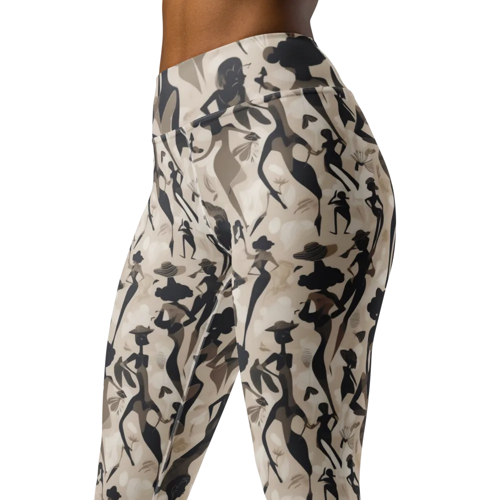 Café Silhouette on Yoga Leggings — Left Front