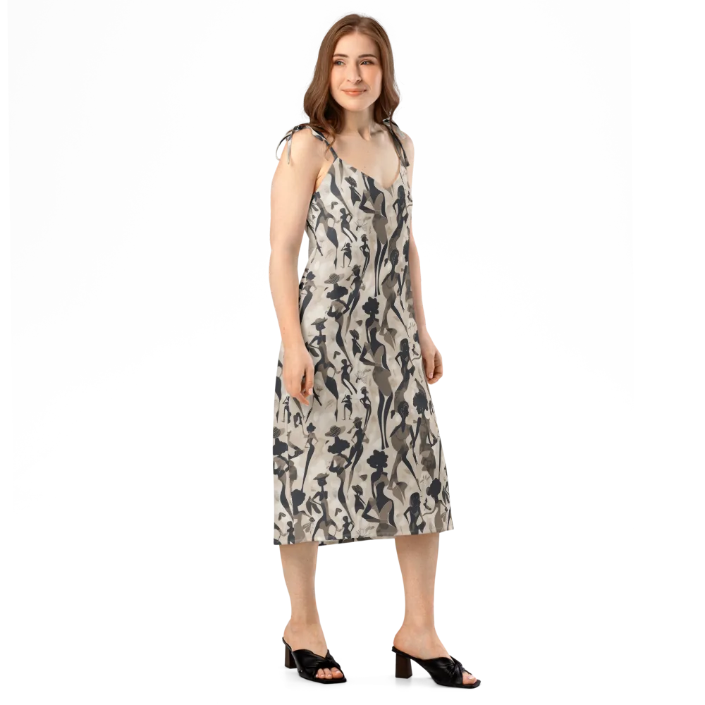 Café Silhouette on Slip Dress — Right Front
