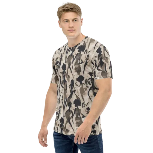 Café Silhouette on a Men's Crew Neck T-Shirt