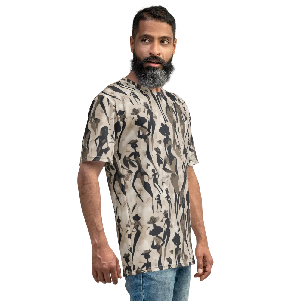 Café Silhouette on Men's Crew Neck T-Shirt — Right