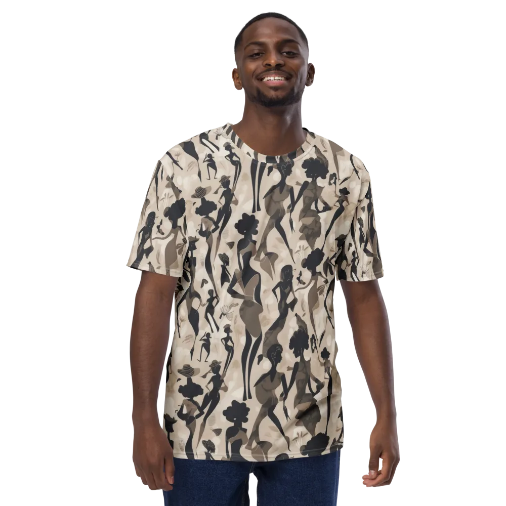 Café Silhouette on Men's Crew Neck T-Shirt — Front
