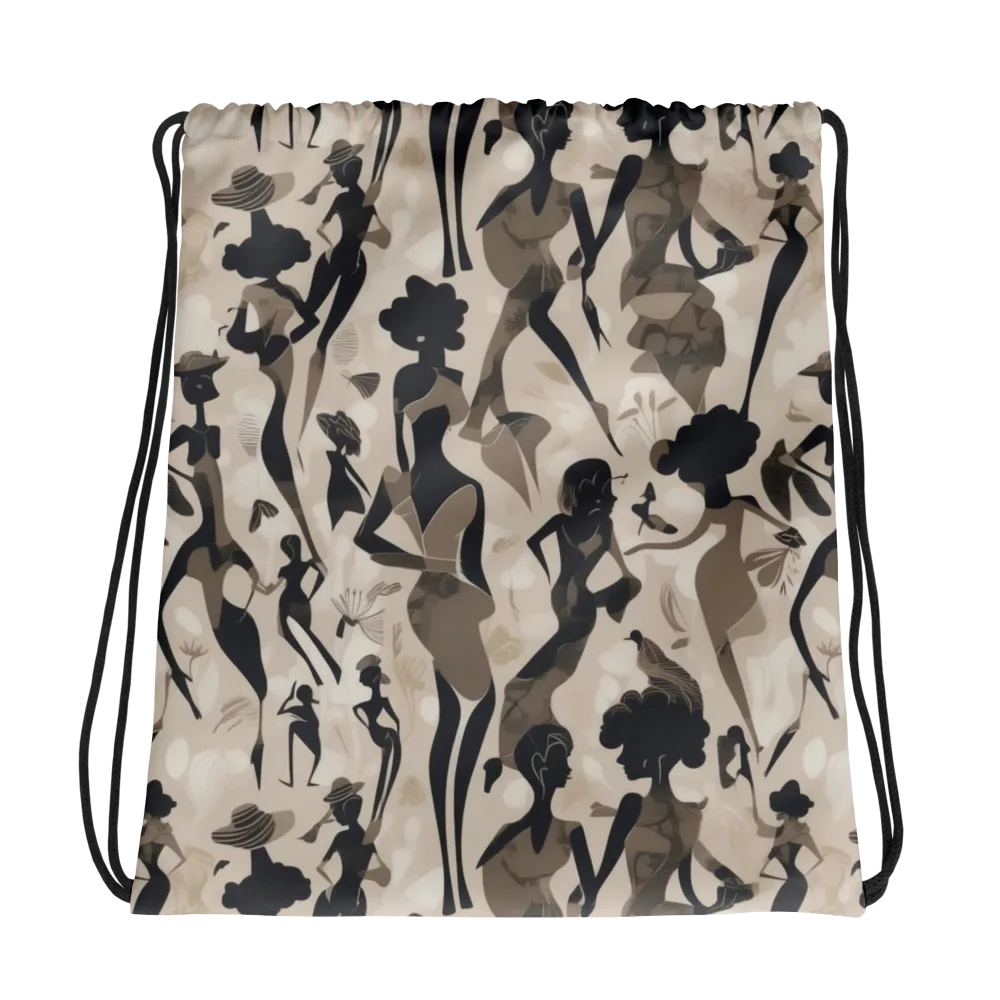 Café Silhouette on Drawstring Bag — Photo