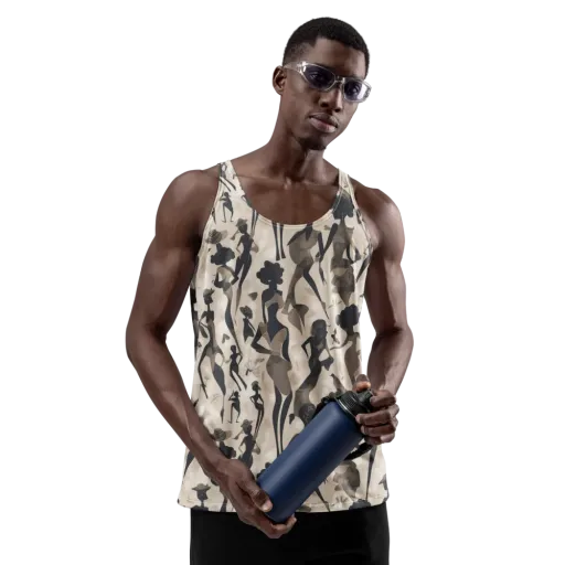 Café Silhouette on a Men's Tank Top