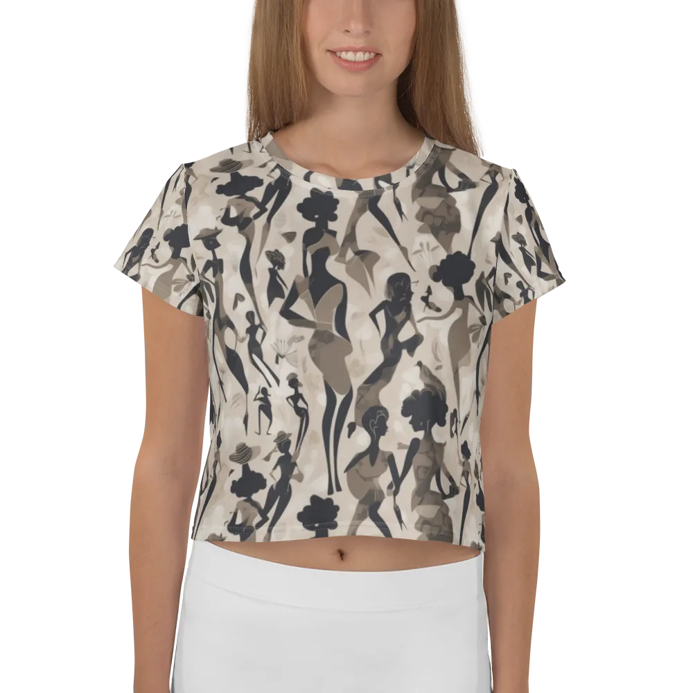 Café Silhouette on Crop Tee — Front