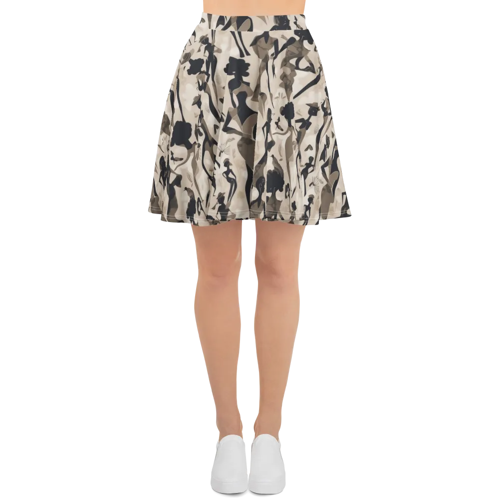 Café Silhouette on Skater Skirt — Front