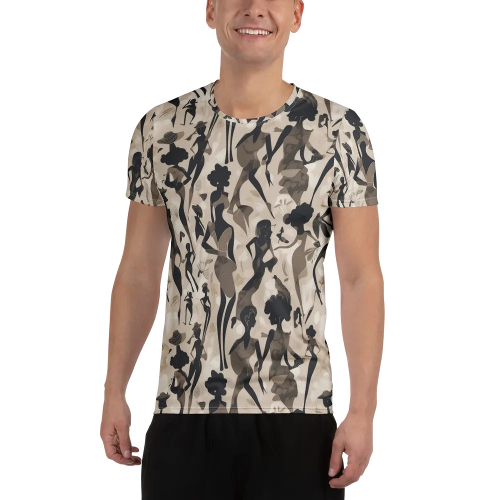 Café Silhouette on Men's Athletic T-Shirt — Front