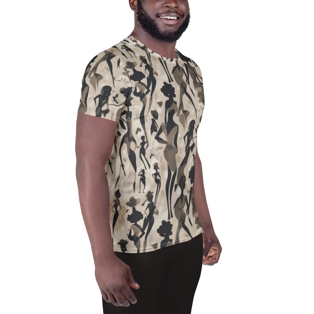 Café Silhouette on Men's Athletic T-Shirt — Right