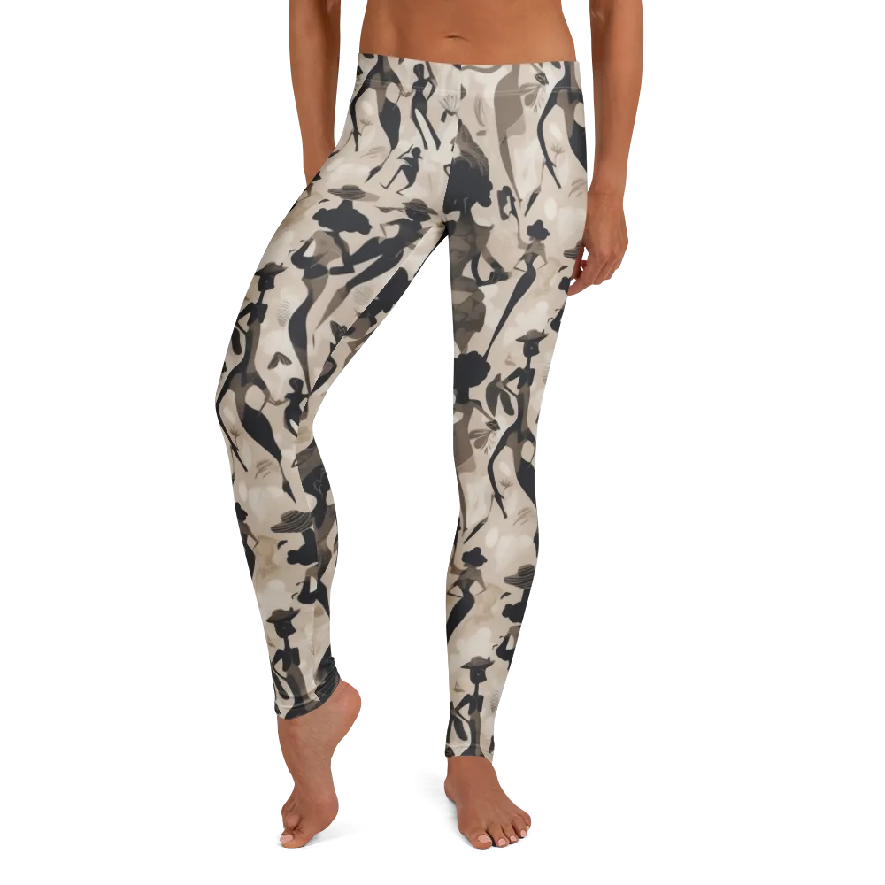 Café Silhouette on Leggings — Front