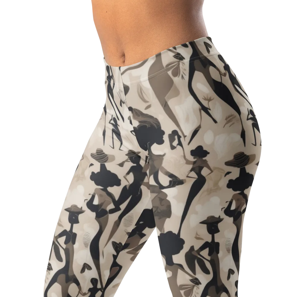 Café Silhouette on Leggings — Left Front