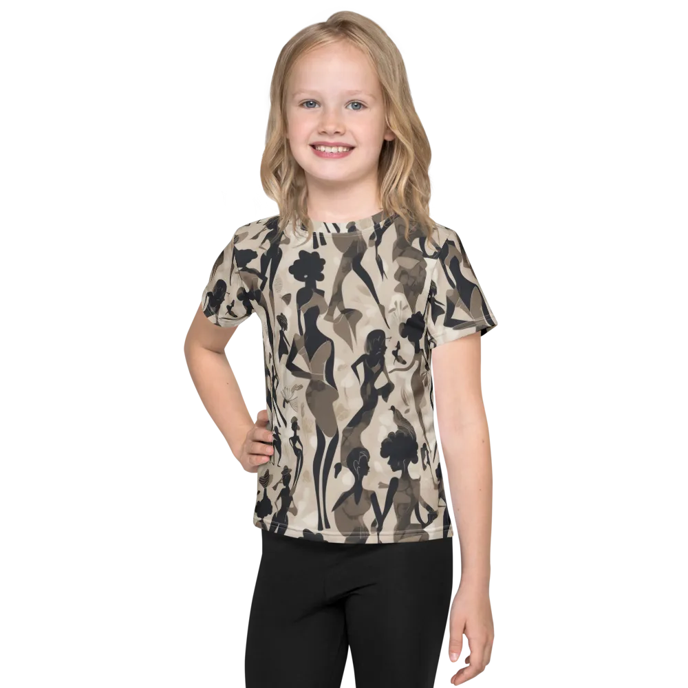 Café Silhouette on Kids Crew Neck T-Shirt — Front