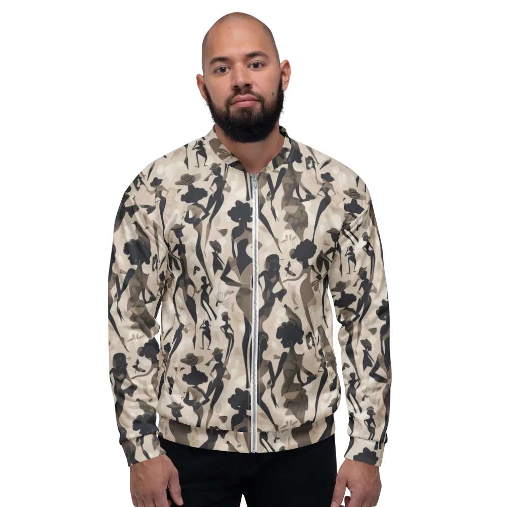 Café Silhouette on Bomber Jacket — Front
