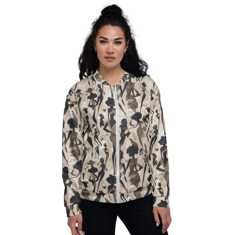 Café Silhouette on Bomber Jacket — Front