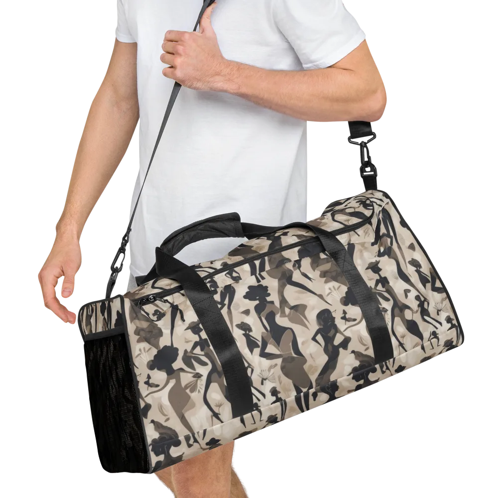 Café Silhouette on Duffle Bag — Right Front