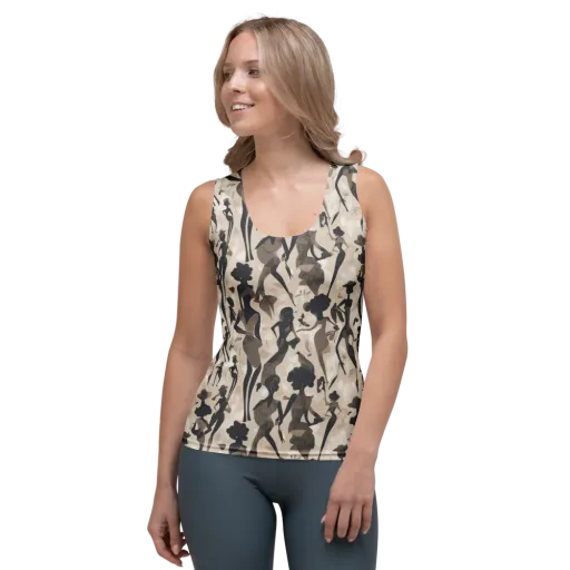 Café Silhouette on a Women's Tank Top