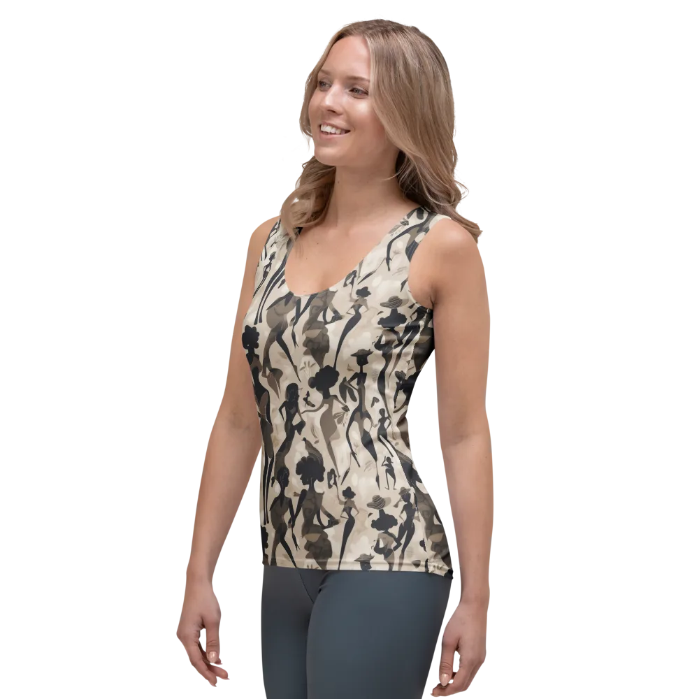 Café Silhouette on Women's Tank Top — Left Front