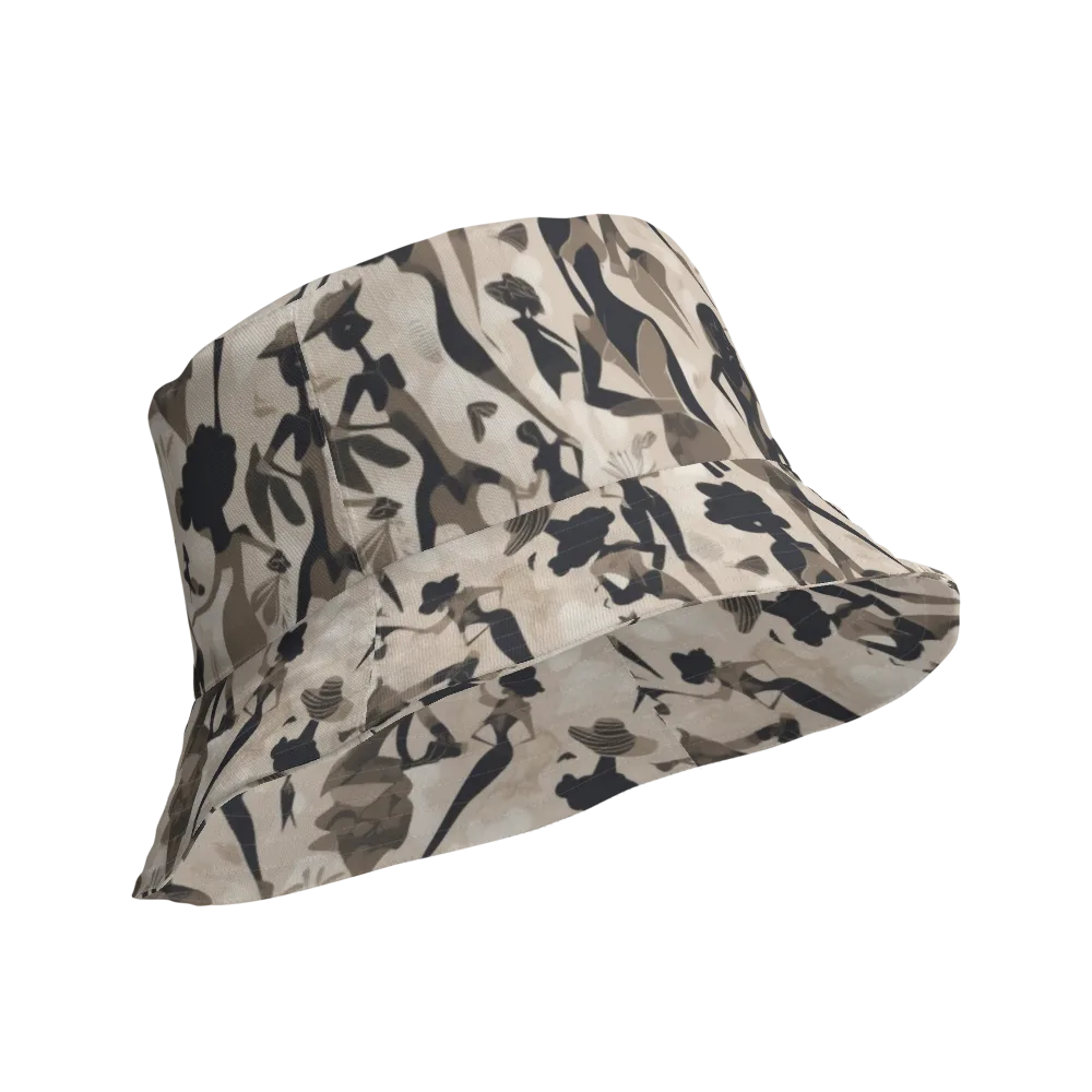 Café Silhouette on Reversible Bucket Hat — Product details Outside