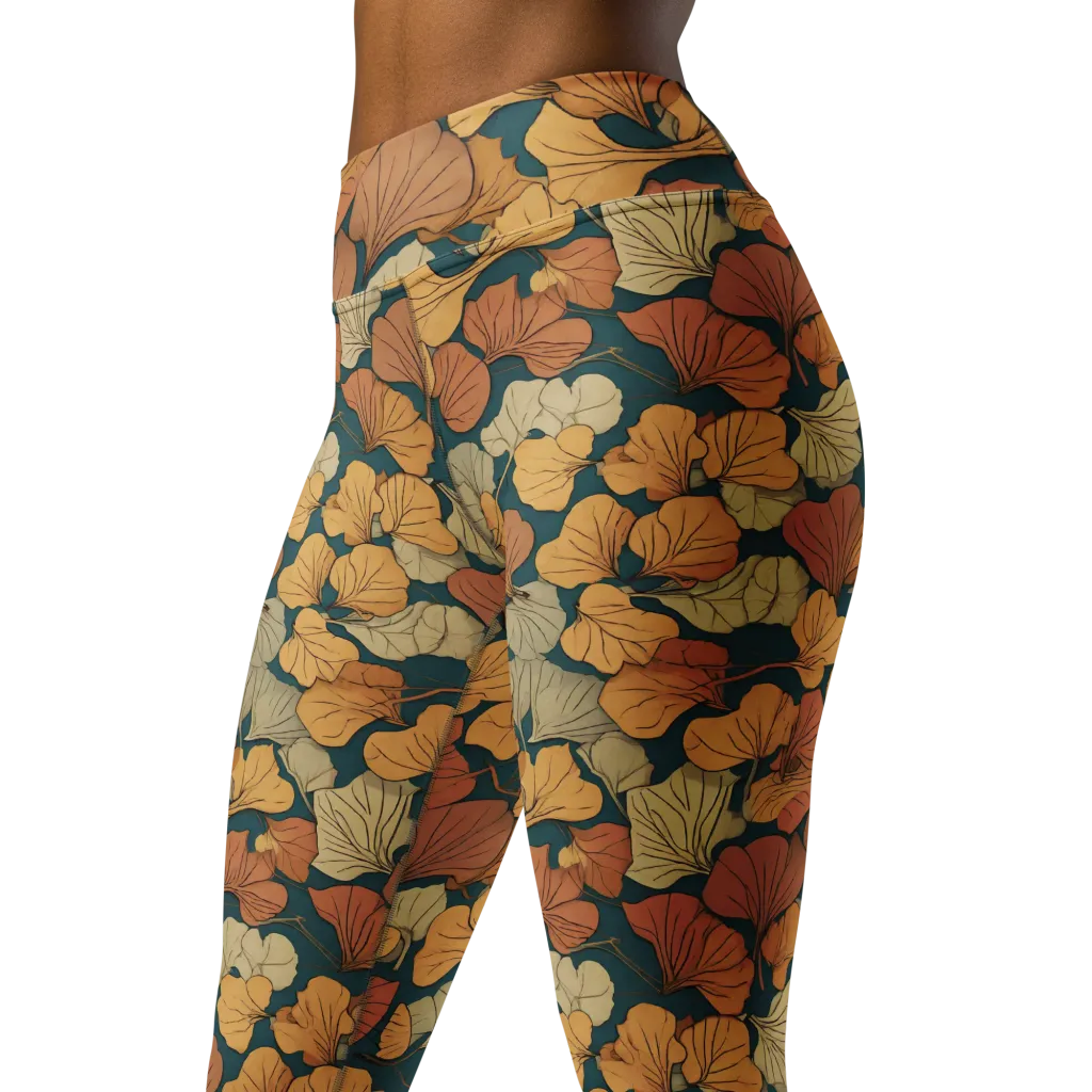 Gilded Canopy on Yoga Leggings — Left Front