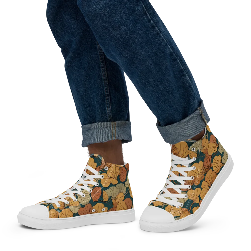 Gilded Canopy on Men's High Top Canvas Shoes — Left