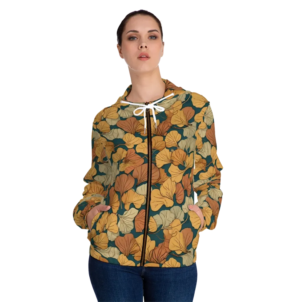 Gilded Canopy on Women's Full-Zip Hoodie — Front On Person