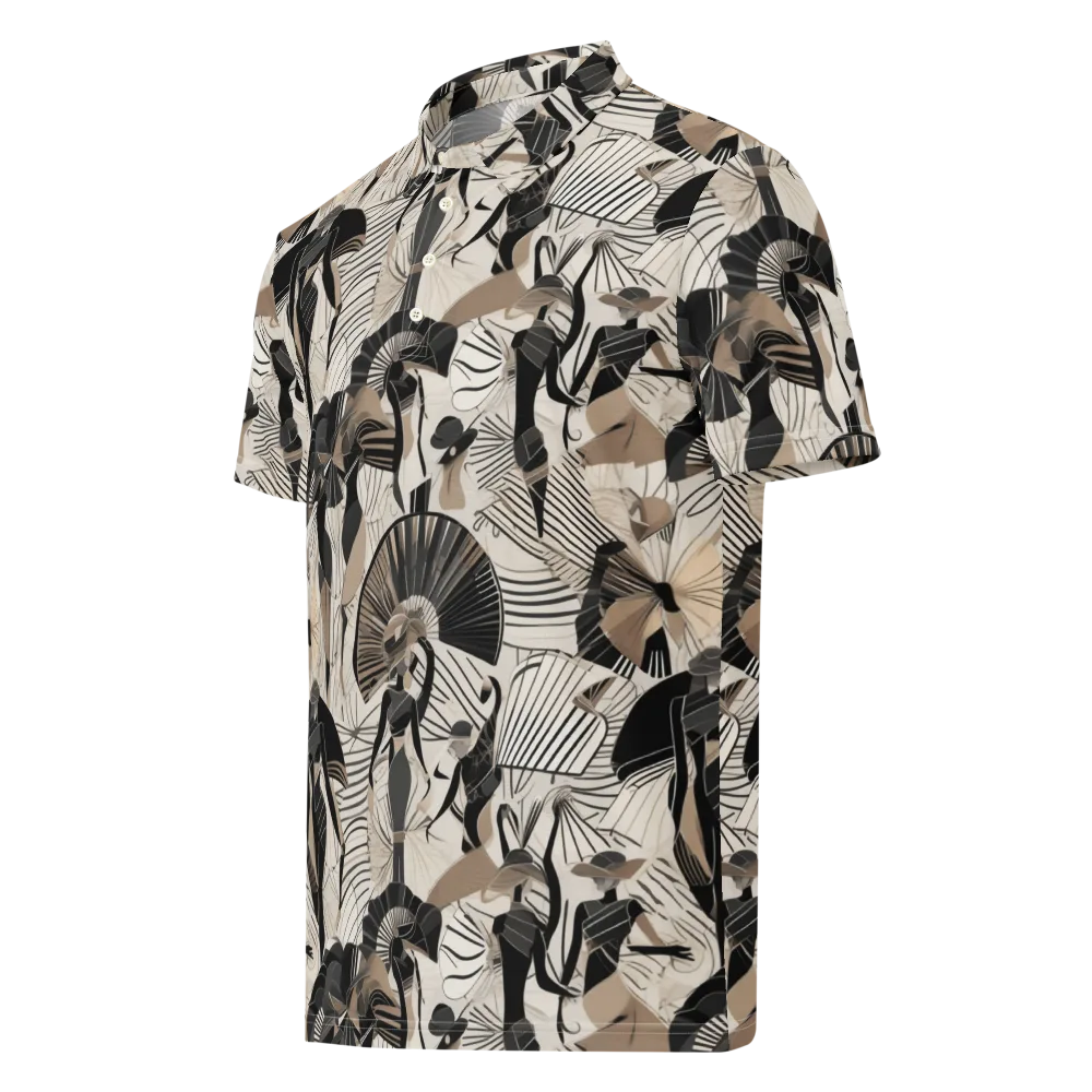 Noir Modiste on Men's Slim Fit Polo Shirt — Left Front