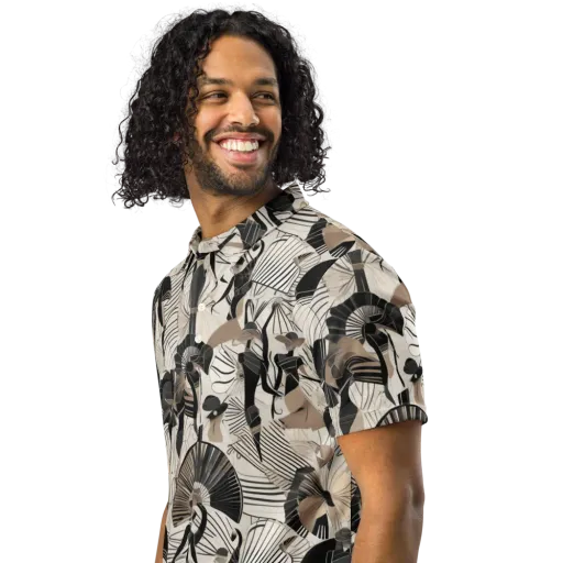 Noir Modiste on a Men's Slim Fit Polo Shirt