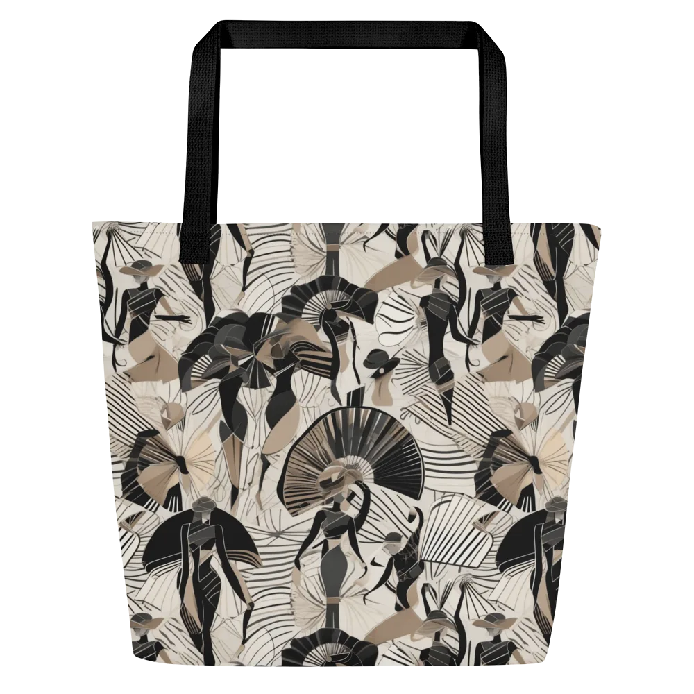 Noir Modiste on Large Tote Bag W/ Pocket — Front