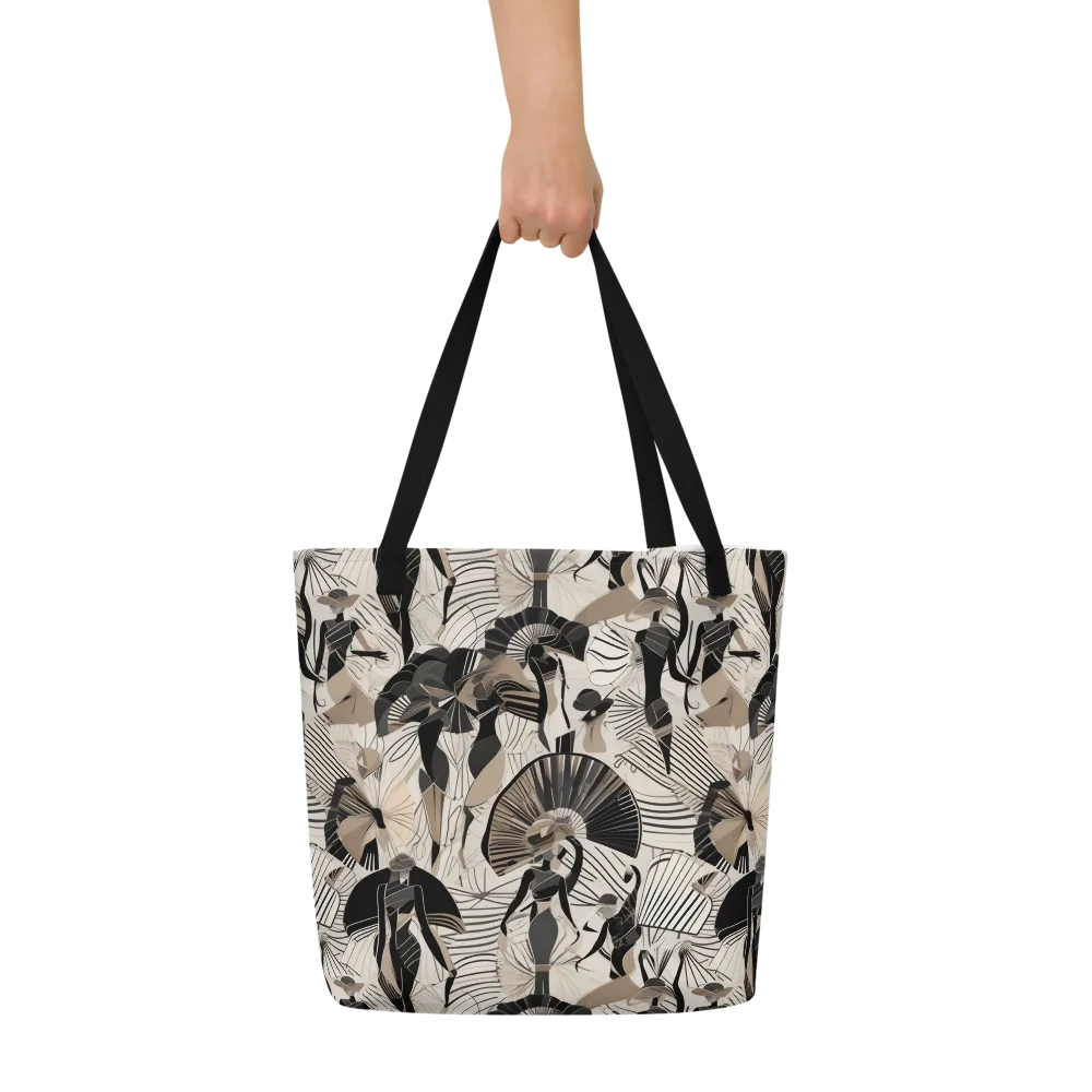 Noir Modiste on Large Tote Bag W/ Pocket — Front