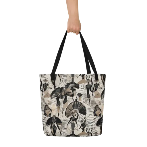 Noir Modiste on a Large Tote Bag W/ Pocket