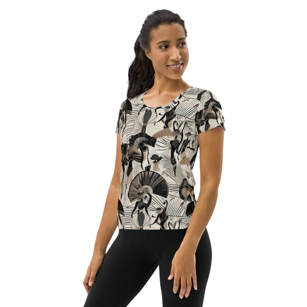 Noir Modiste on Women's Athletic T-Shirt — Left