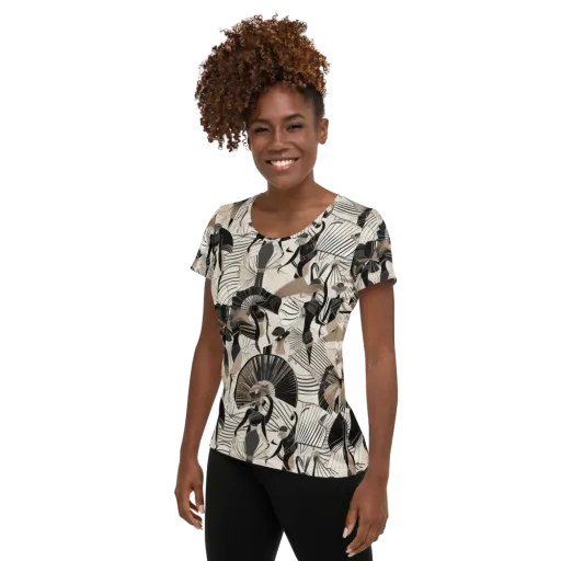Noir Modiste on a Women's Athletic T-Shirt