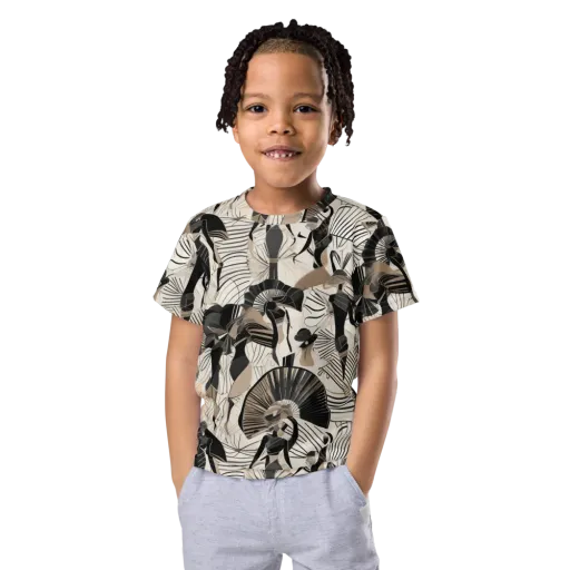 Noir Modiste on a Kids Crew Neck T-Shirt