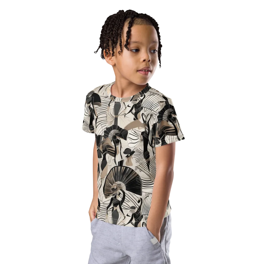 Noir Modiste on Kids Crew Neck T-Shirt — Left Front