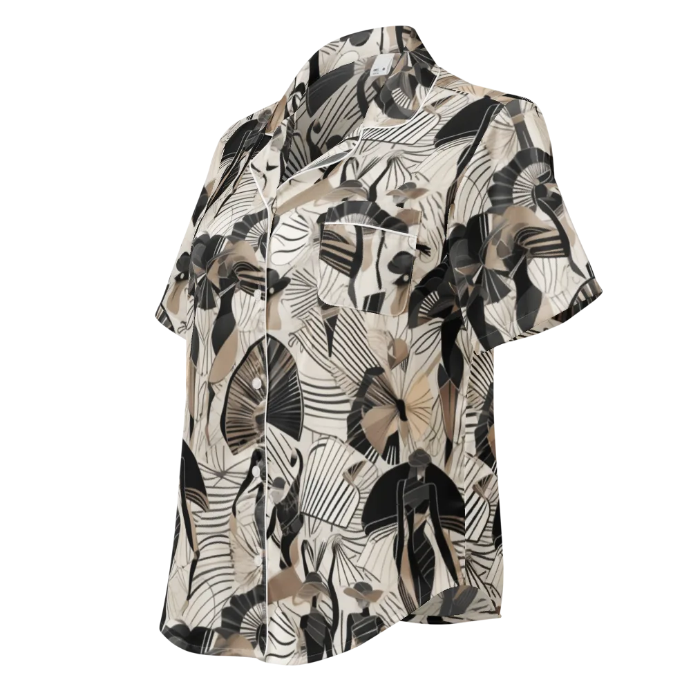 Noir Modiste on Women's Short Sleeve Pajama Top — Left Front