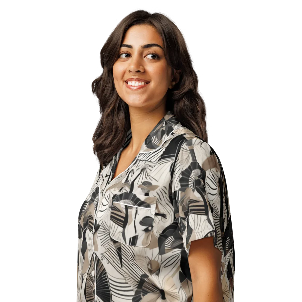 Noir Modiste on Women's Short Sleeve Pajama Top — Left Front