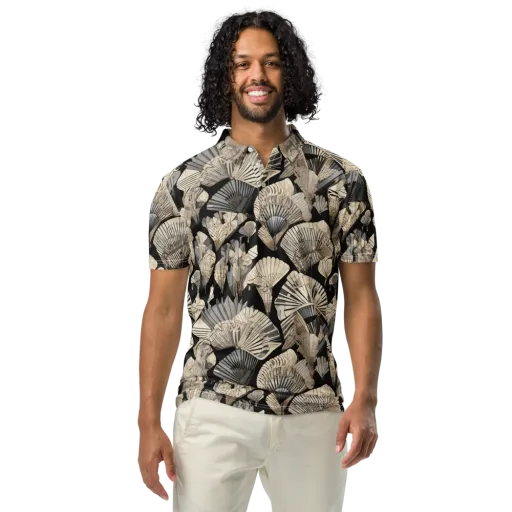 Midnight Fans on a Men's Slim Fit Polo Shirt