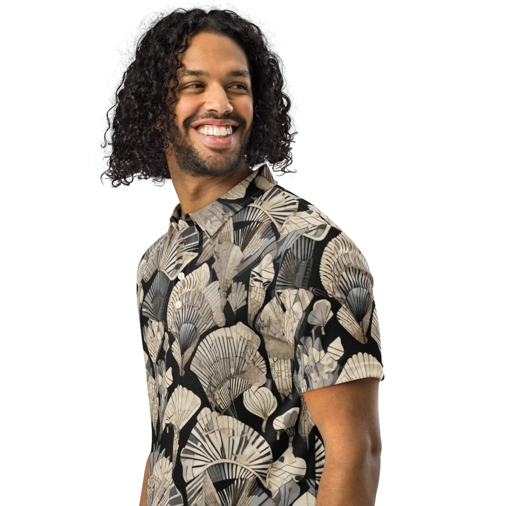 Midnight Fans on Men's Slim Fit Polo Shirt — Left Front
