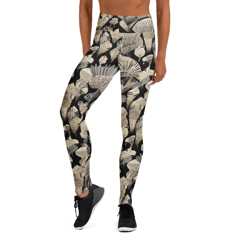 Midnight Fans on Yoga Leggings — Front