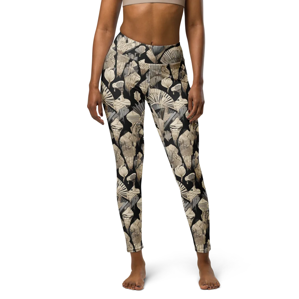 Midnight Fans on Yoga Leggings — Front