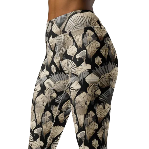 Midnight Fans on a Yoga Leggings