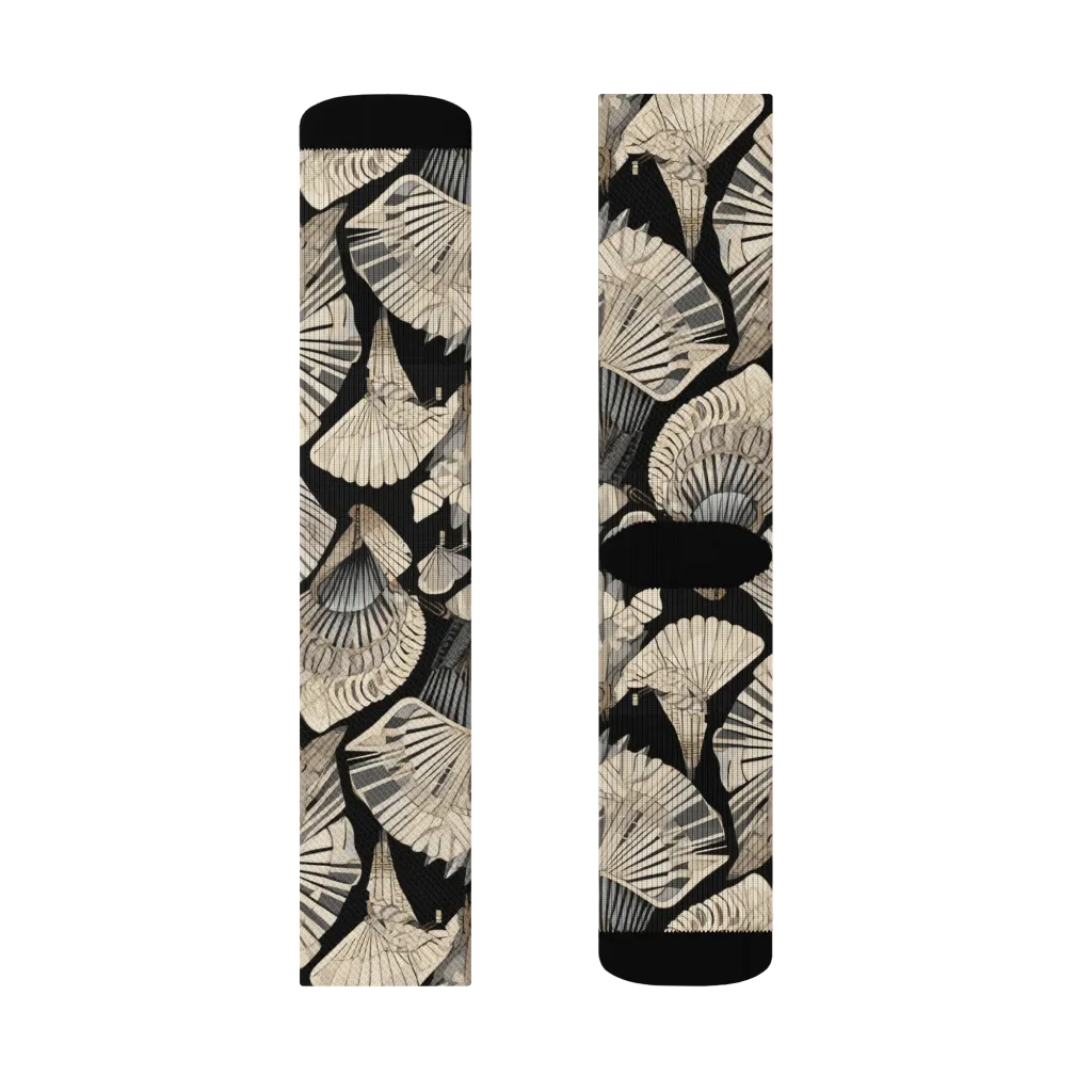 Midnight Fans on Socks — Right Sock