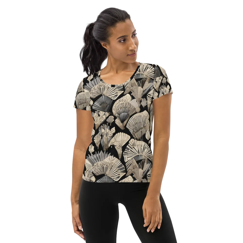 Midnight Fans on Women's Athletic T-Shirt — Front