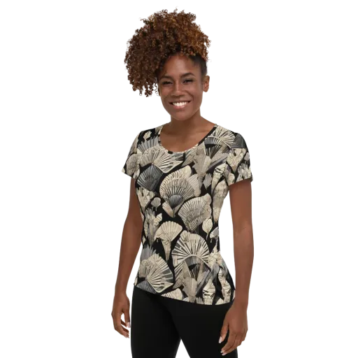 Midnight Fans on a Women's Athletic T-Shirt