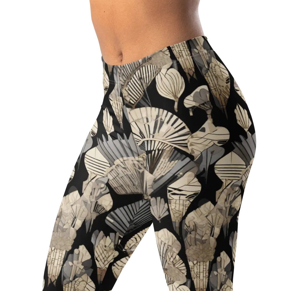 Midnight Fans on Leggings — Left Front