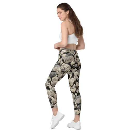 Midnight Fans on a Leggings with Pockets