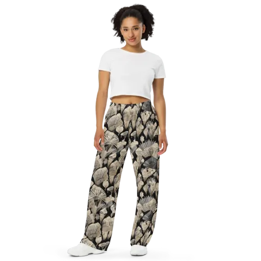 Midnight Fans on Wide-Leg Pants