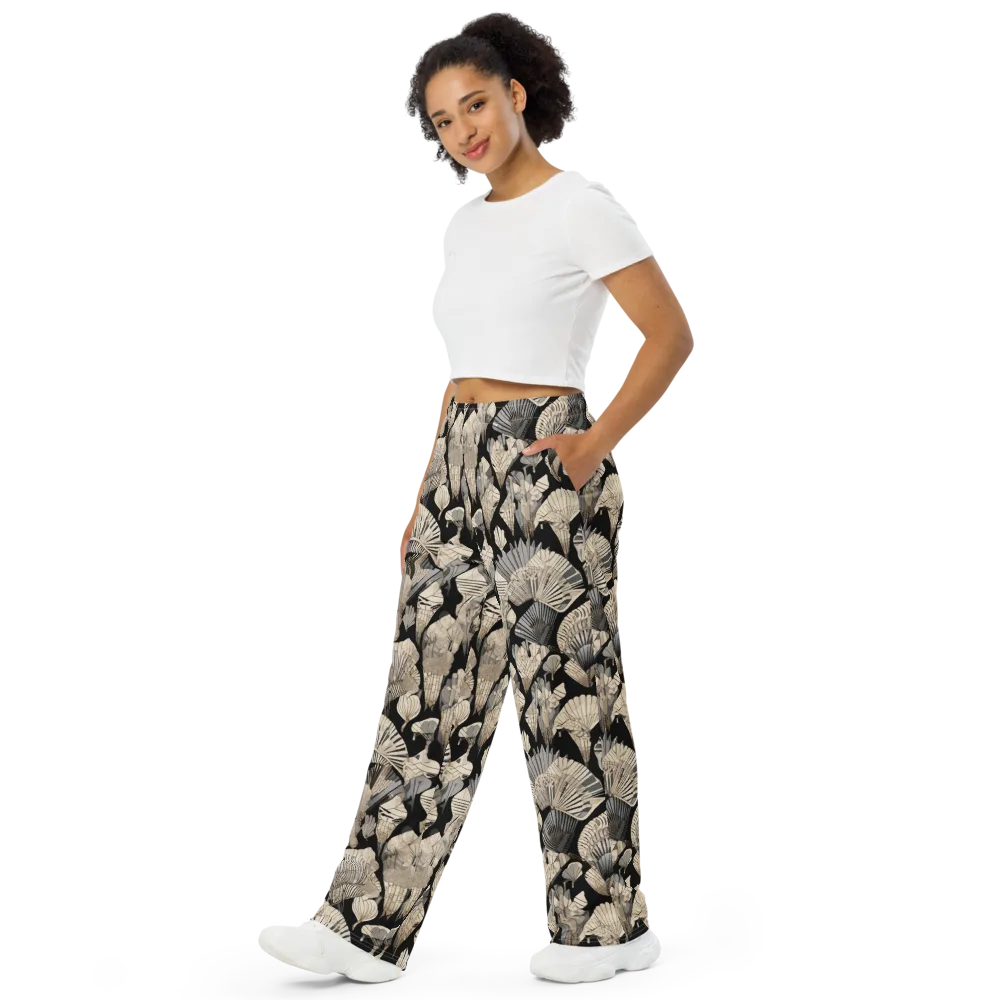 Midnight Fans on Wide-Leg Pants — Left Front