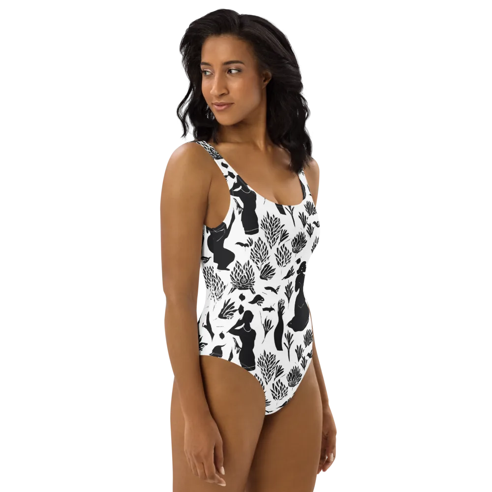 Silhouette Conservatory on One-Piece Swimsuit — Right