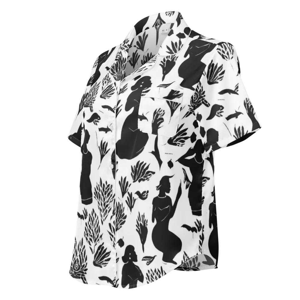 Silhouette Conservatory on Women's Short Sleeve Pajama Top — Left Front